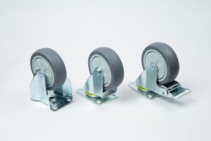 Rodachinas con y sin freno en poliuretano blando